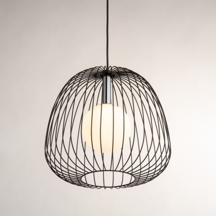 Kattokruunu johdossa BELL 1xG9/12W/230V halkaisija 33 cm musta/kiiltävä kromi