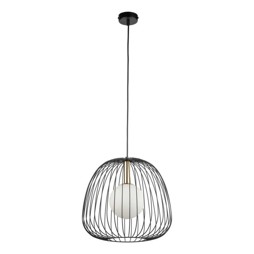 Kattokruunu johdossa BELL 1xG9/12W/230V halkaisija 33 cm musta/kulta
