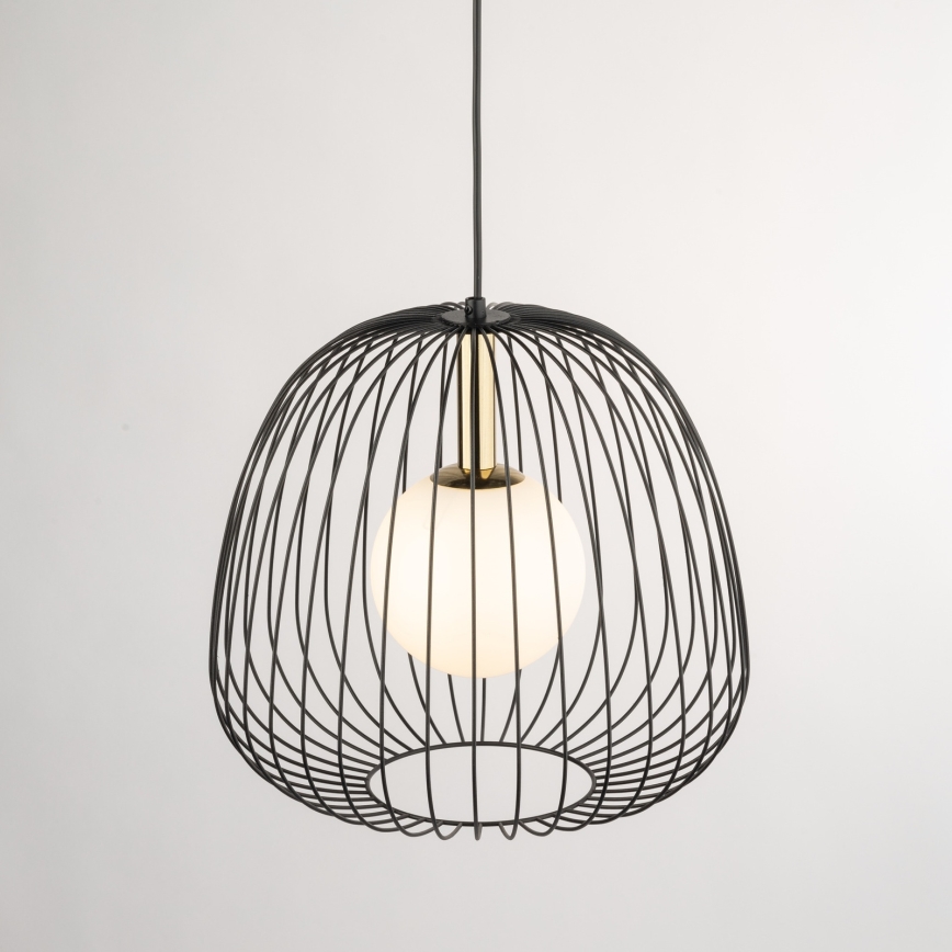 Kattokruunu johdossa BELL 1xG9/12W/230V halkaisija 33 cm musta/kulta