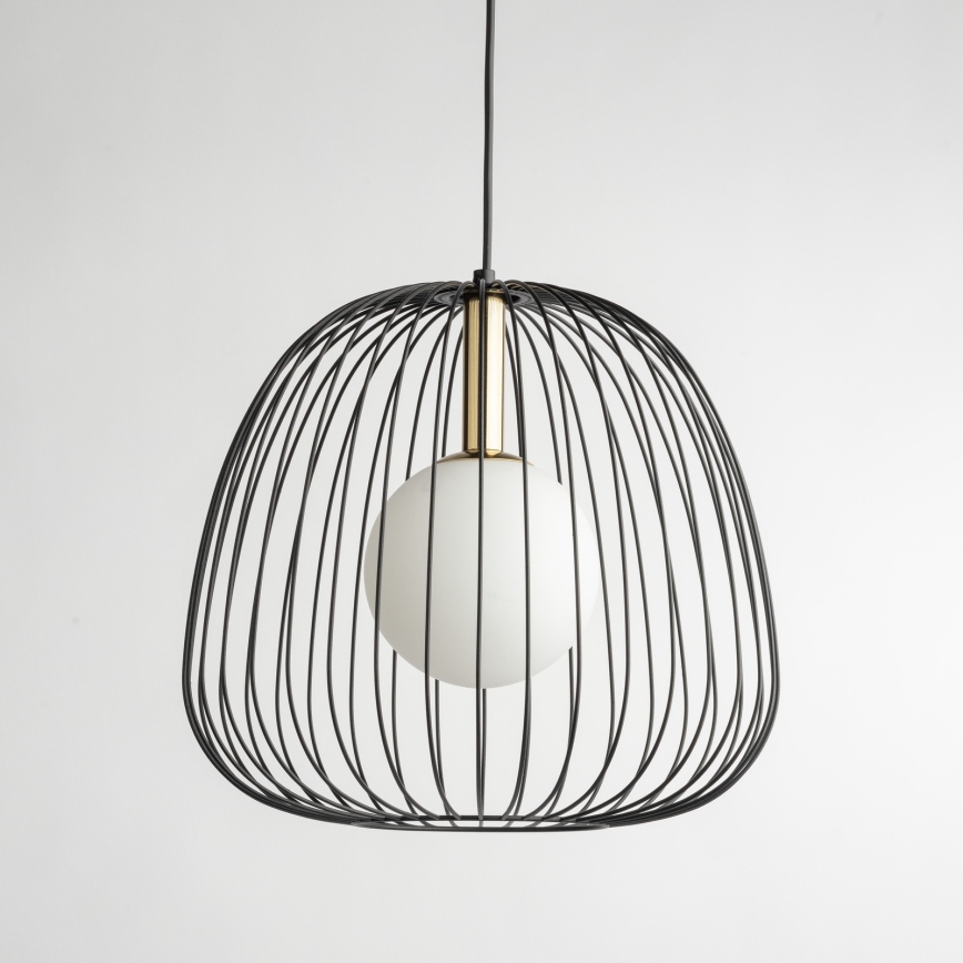 Kattokruunu johdossa BELL 1xG9/12W/230V halkaisija 33 cm musta/kulta