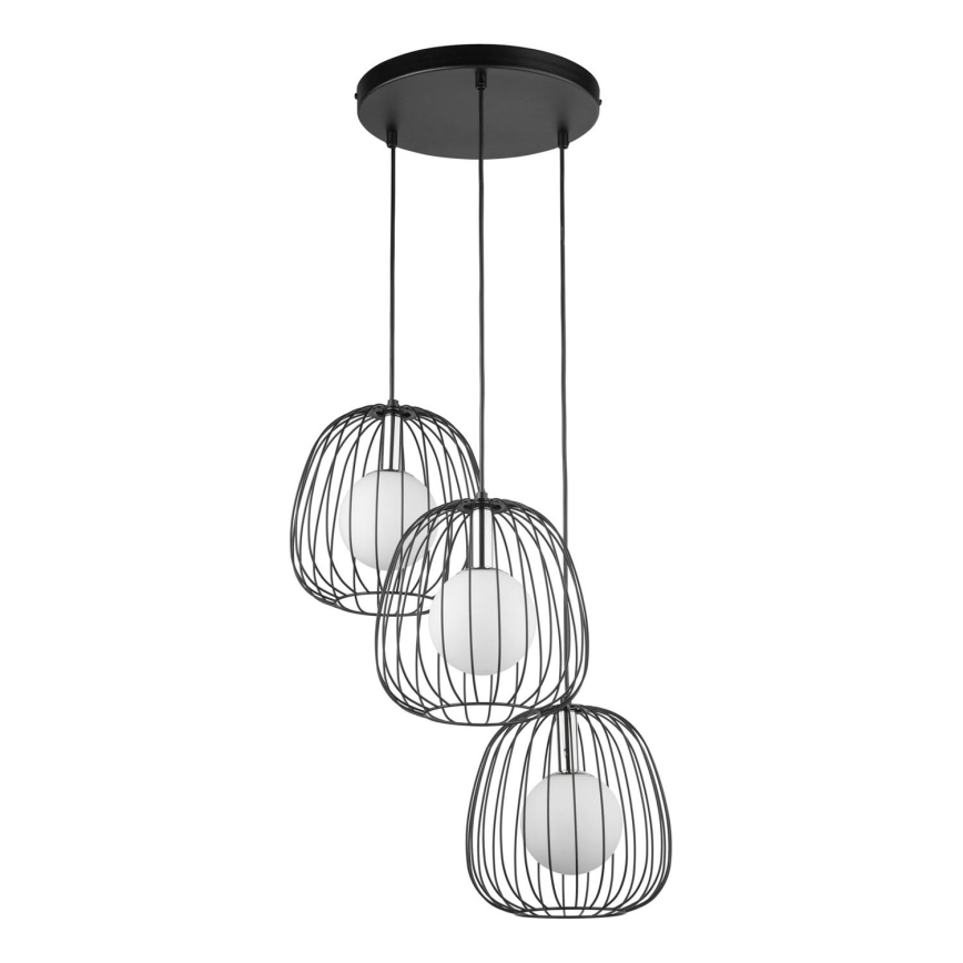 Kattokruunu johdossa BELL 3xG9/12W/230V musta/kiiltävä kromi