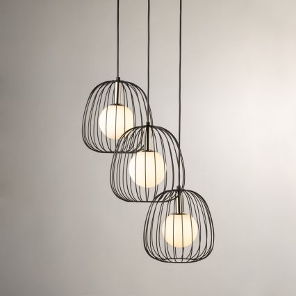Kattokruunu johdossa BELL 3xG9/12W/230V musta/kiiltävä kromi