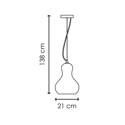 Kattokruunu johdossa BELLO 1xE27/40W/230V halkaisija 21 cm kromi
