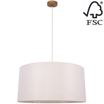 Kattokruunu johdossa BENITA 1xE27/40W/230V kerma/tammi – FSC sertifioitu