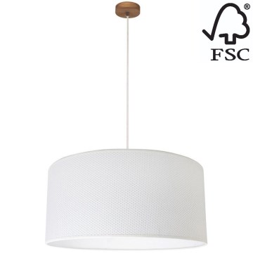 Kattokruunu johdossa BENITA 1xE27/40W/230V valkoinen/tammi – FSC sertifioitu