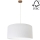 Kattokruunu johdossa BENITA 1xE27/40W/230V valkoinen/tammi – FSC sertifioitu