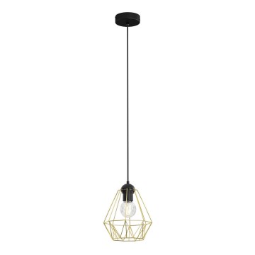 Kattokruunu johdossa BERGEN 1xE27/60W/230V musta/kultainen