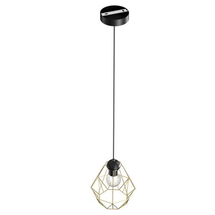 Kattokruunu johdossa BERGEN 1xE27/60W/230V musta/kultainen