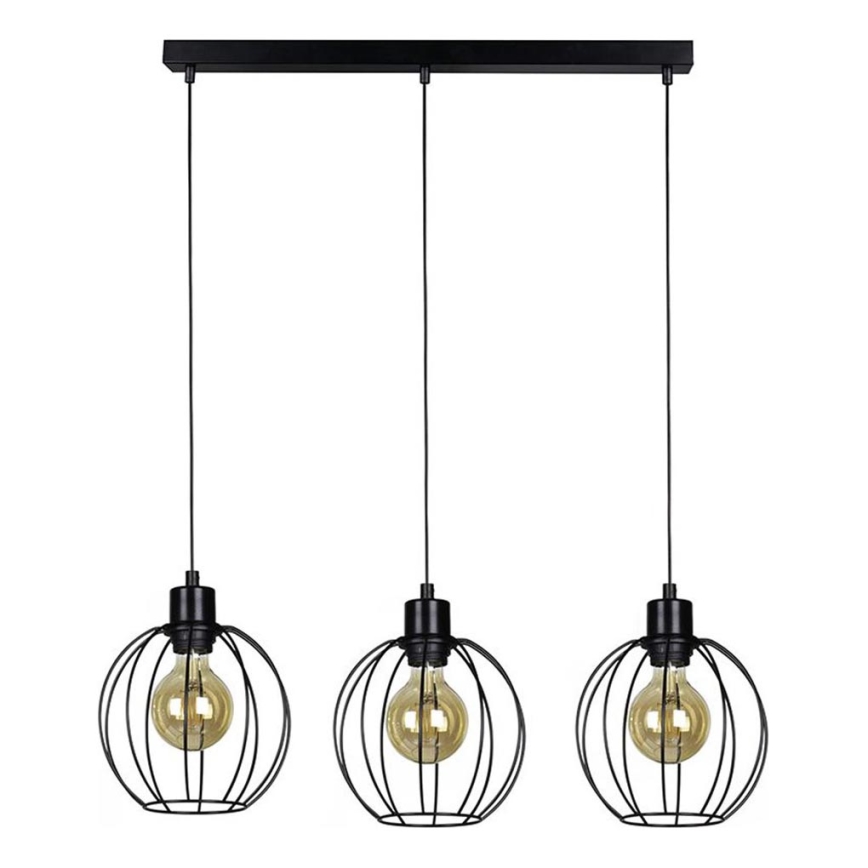 Kattokruunu johdossa BERIS 3xE27/60W/230V tammi