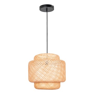 Kattokruunu johdossa BERTA 1xE27/20W/230V halkaisija 50 cm bambu