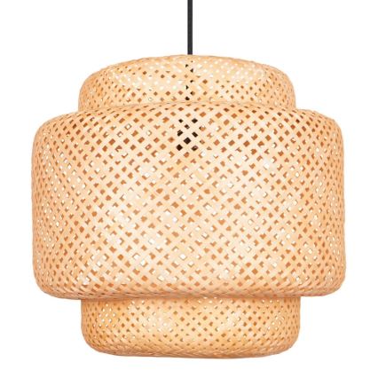 Kattokruunu johdossa BERTA 1xE27/20W/230V halkaisija 50 cm bambu