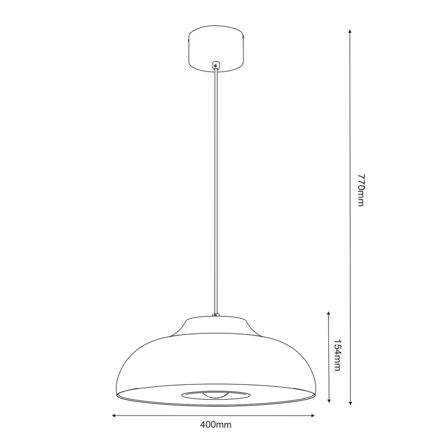Kattokruunu johdossa BILBAO 1xE27/15W/230V halkaisija 40 cm beige