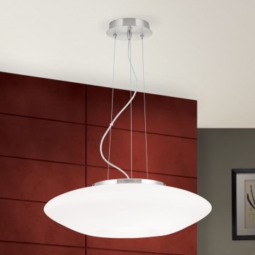 Kattokruunu johdossa BLANC 2xE27/60W/230V halkaisija 49 cm mattakromi