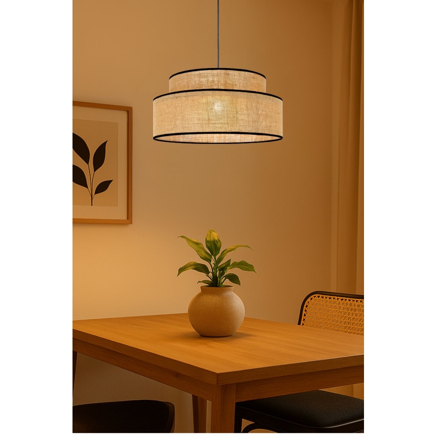 Kattokruunu johdossa BOHO 1xE27/60W/230V beige
