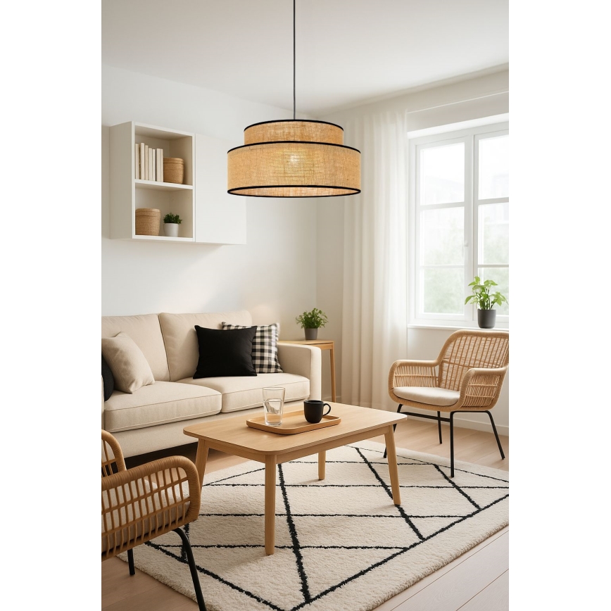 Kattokruunu johdossa BOHO 1xE27/60W/230V beige