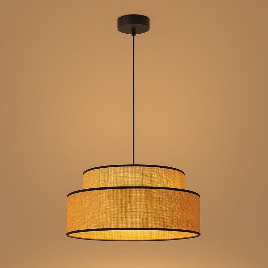 Kattokruunu johdossa BOHO 1xE27/60W/230V halkaisija 40 cm beige