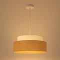 Kattokruunu johdossa BOHO 1xE27/60W/230V halkaisija 40 cm kerma/beige