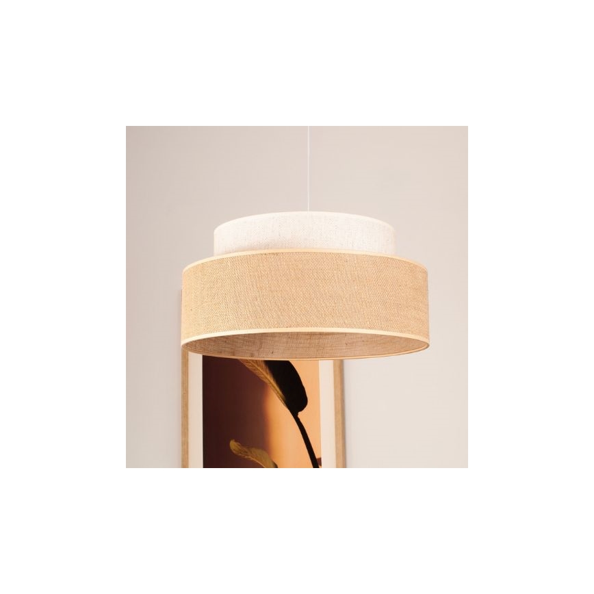 Kattokruunu johdossa BOHO 1xE27/60W/230V halkaisija 40 cm kerma/beige