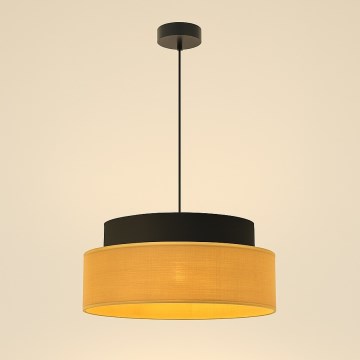 Kattokruunu johdossa BOHO 1xE27/60W/230V halkaisija 40 cm musta/beige