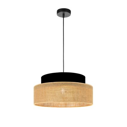 Kattokruunu johdossa BOHO 1xE27/60W/230V halkaisija 40 cm musta/beige