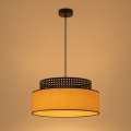Kattokruunu johdossa BOHO 1xE27/60W/230V halkaisija 40 cm musta/rottinki