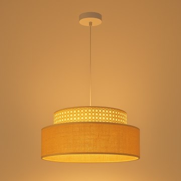 Kattokruunu johdossa BOHO 1xE27/60W/230V halkaisija 40 cm rottinki
