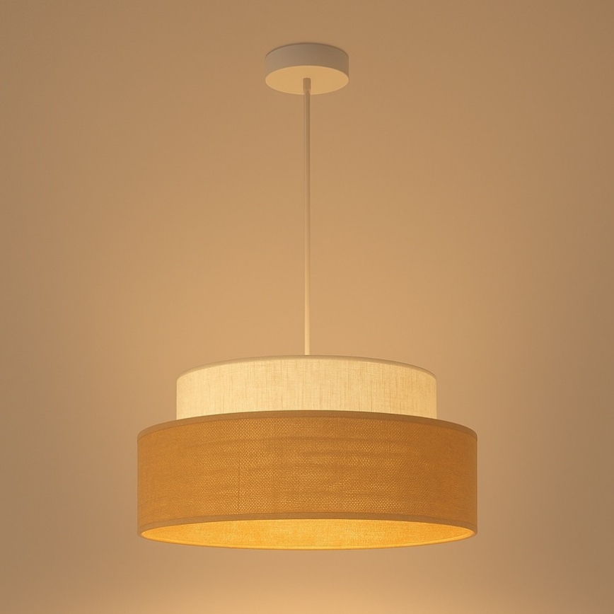 Kattokruunu johdossa BOHO 1xE27/60W/230V kerma/beige