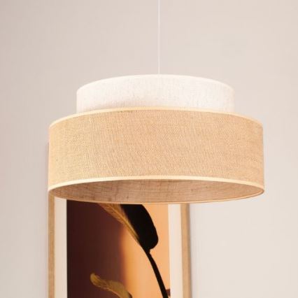 Kattokruunu johdossa BOHO 1xE27/60W/230V kerma/beige