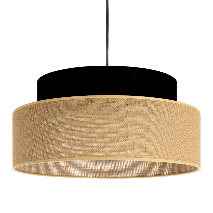 Kattokruunu johdossa BOHO 1xE27/60W/230V musta/beige
