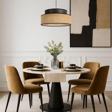 Kattokruunu johdossa BOHO 1xE27/60W/230V ruskea/beige