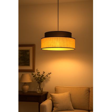 Kattokruunu johdossa BOHO 1xE27/60W/230V ruskea/beige