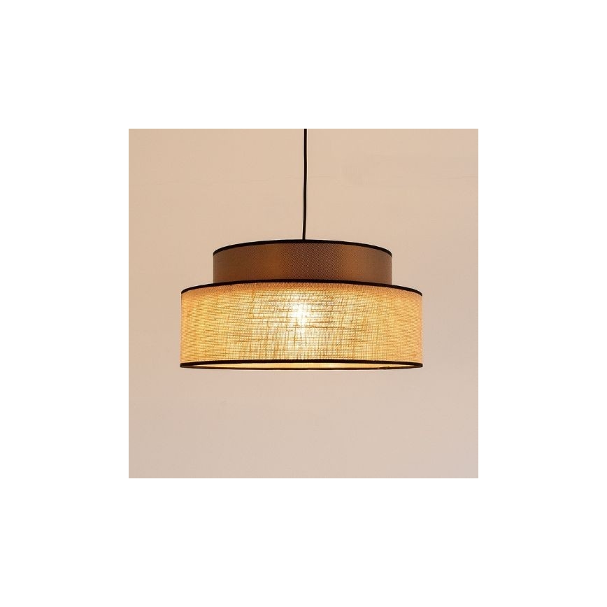 Kattokruunu johdossa BOHO 1xE27/60W/230V ruskea/beige