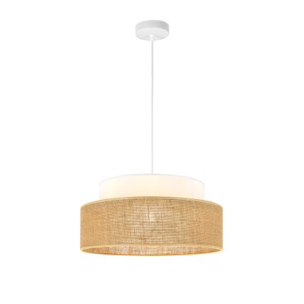Kattokruunu johdossa BOHO 1xE27/60W/230V valkoinen/beige