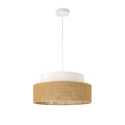 Kattokruunu johdossa BOHO 1xE27/60W/230V valkoinen/beige