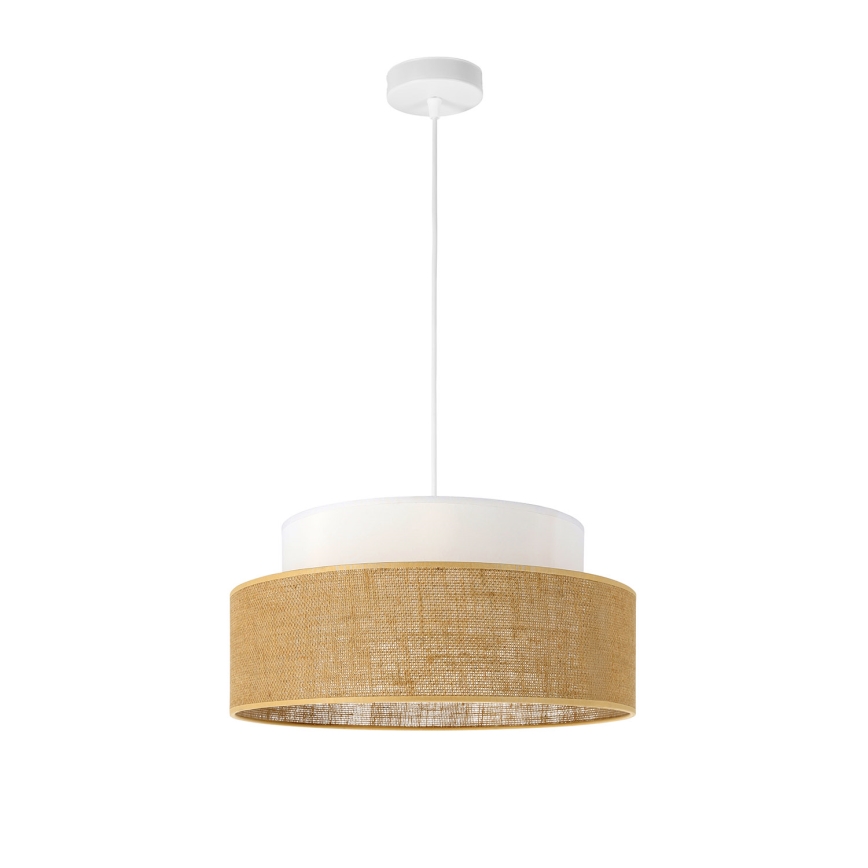 Kattokruunu johdossa BOHO 1xE27/60W/230V valkoinen/beige