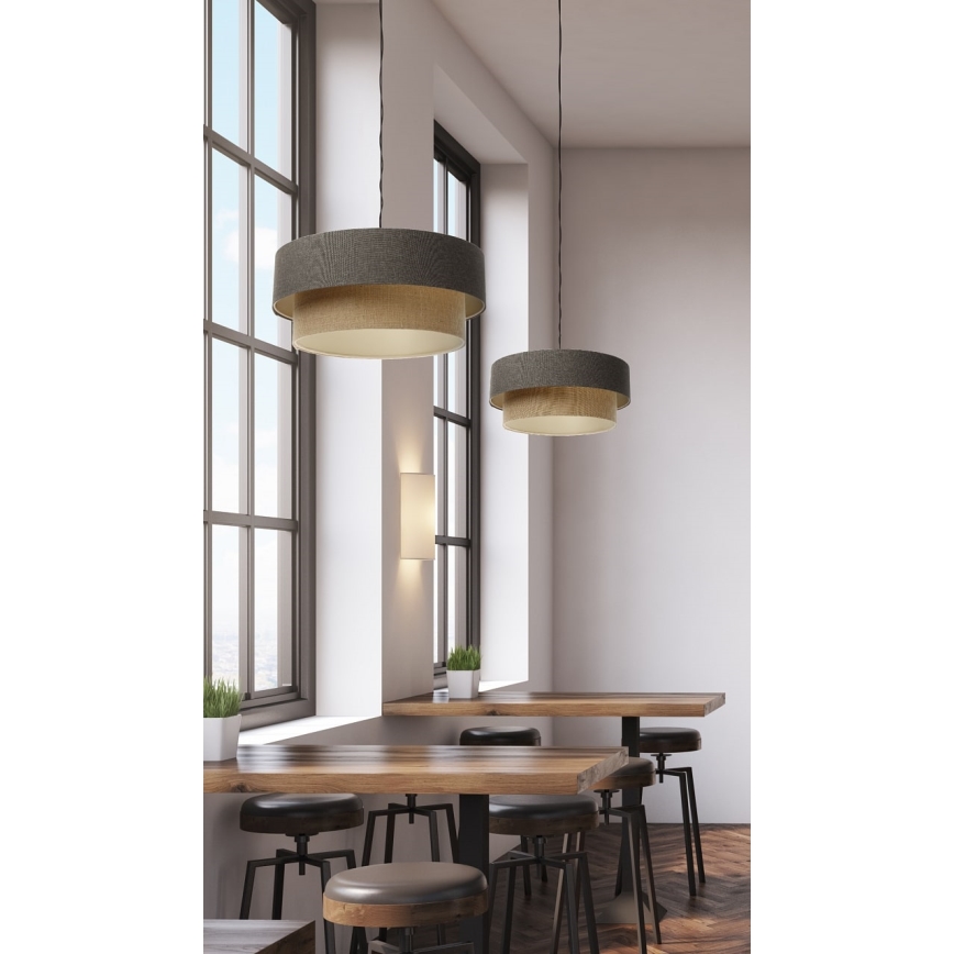 Kattokruunu johdossa BOHO TRINITI 1xE27/60W/230V harmaa/beige