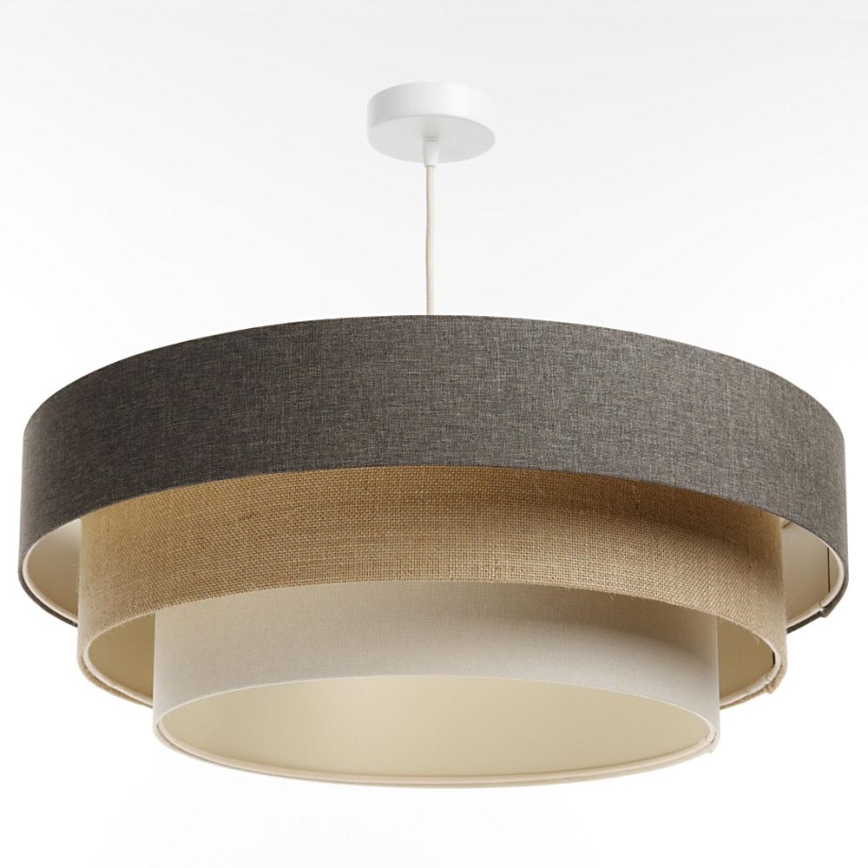 Kattokruunu johdossa BOHO TRINITI 1xE27/60W/230V harmaa/beige/kerma