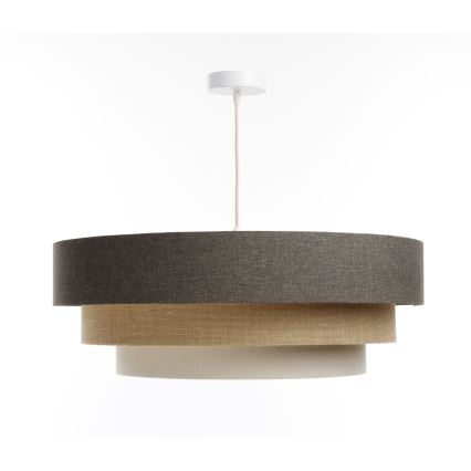 Kattokruunu johdossa BOHO TRINITI 1xE27/60W/230V harmaa/beige/kerma