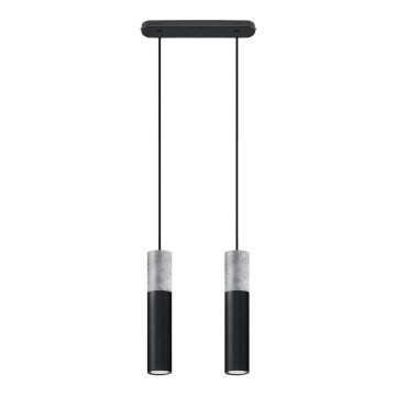 Kattokruunu johdossa BORGIO 2xGU10/40W/230V betoni /metalli musta
