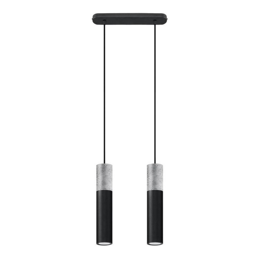 Kattokruunu johdossa BORGIO 2xGU10/40W/230V betoni /metalli musta
