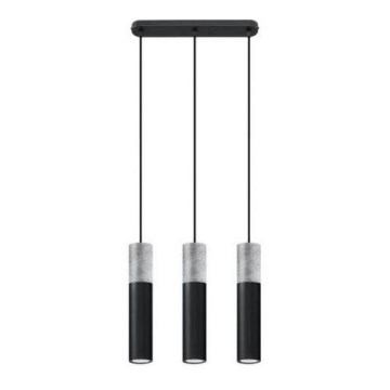 Kattokruunu johdossa BORGIO 3xGU10/40W/230V betoni/metalli musta