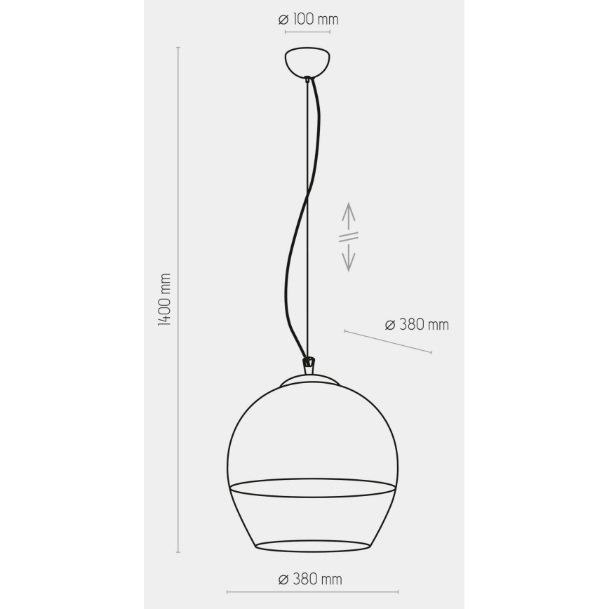 Kattokruunu johdossa BOULETTE 1xE27/60W/230V kulta