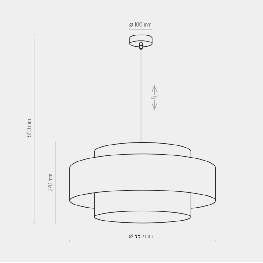 Kattokruunu johdossa CALISTO 1xE27/25W/230V kulta/musta