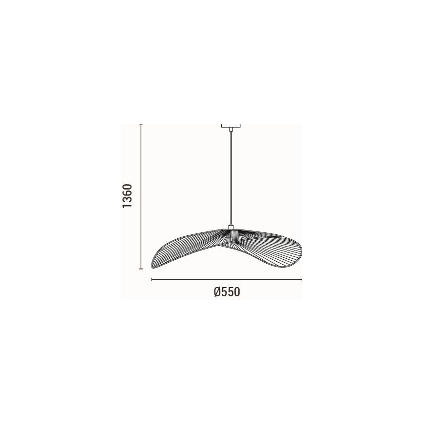 Kattokruunu johdossa CALYPSO 1xE27/15W/230V halkaisija 55 cm bambu