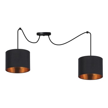 Kattokruunu johdossa CANDIDA 2xE27/40W/230V hämähäkki musta/kupari