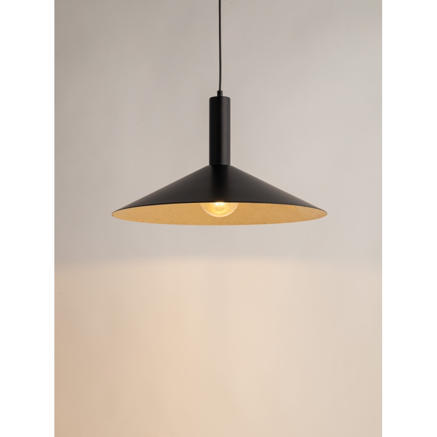 Kattokruunu johdossa CAPRI 1xE27/15W/230V halkaisija 50 cm musta/kulta