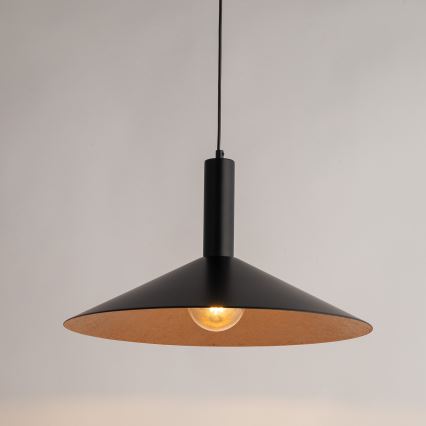 Kattokruunu johdossa CAPRI 1xE27/15W/230V halkaisija 50 cm musta/kupari