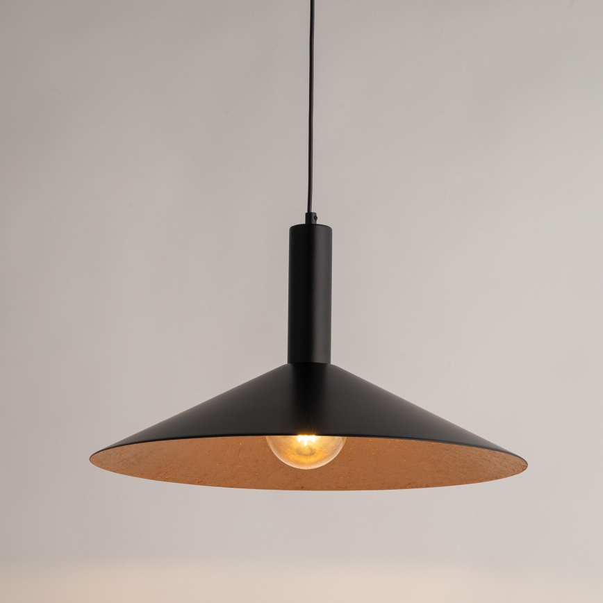 Kattokruunu johdossa CAPRI 1xE27/15W/230V halkaisija 50 cm musta/kupari