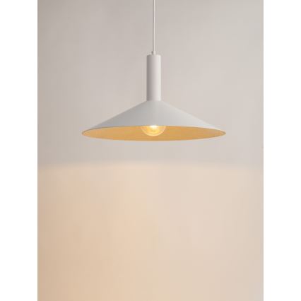 Kattokruunu johdossa CAPRI 1xE27/15W/230V halkaisija 50 cm valkoinen/kulta