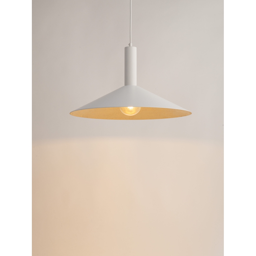 Kattokruunu johdossa CAPRI 1xE27/15W/230V halkaisija 50 cm valkoinen/kulta